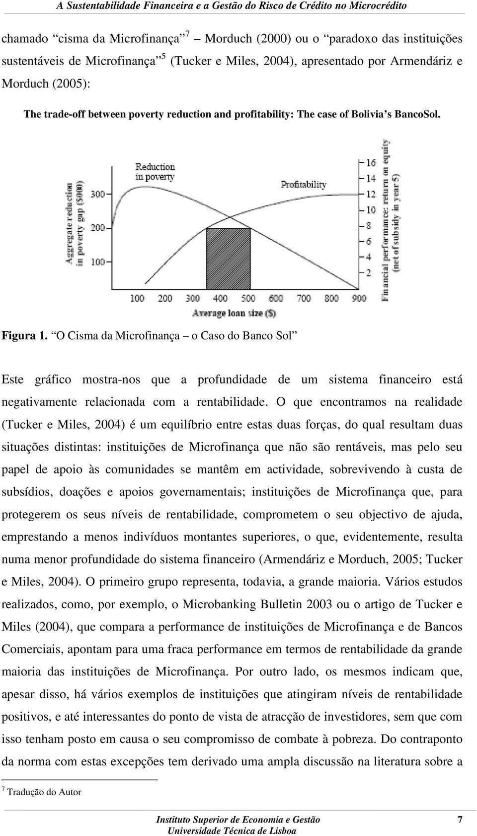 O Cisma da Microfinança o Caso do Banco Sol Este gráfico mostra-nos que a profundidade de um sistema financeiro está negativamente relacionada com a rentabilidade.