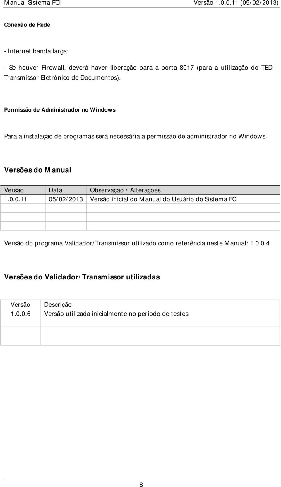 Versões do Manual Versão Data Observação / Alterações 1.0.