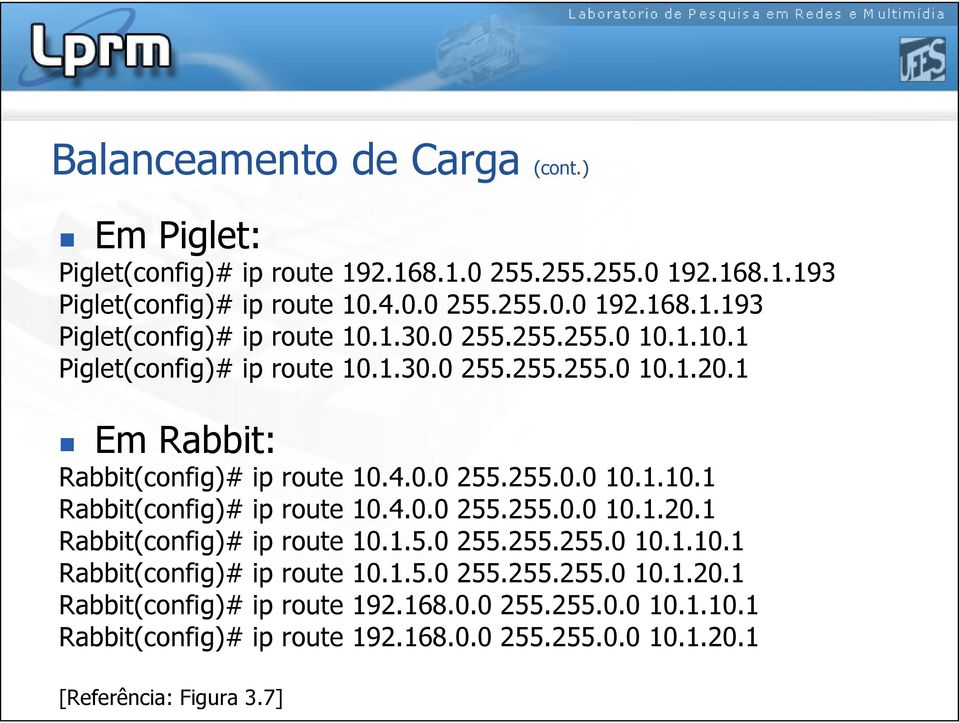 68.0.0 255.255.0.0 0..0. Rabbit(config)# ip route 92.68.0.0 255.255.0.0 0..20. [Referência: Figura 3.7]