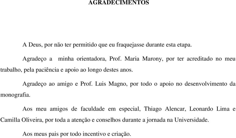 Luis Magno, por todo o apoio no desenvolvimento da monografia.