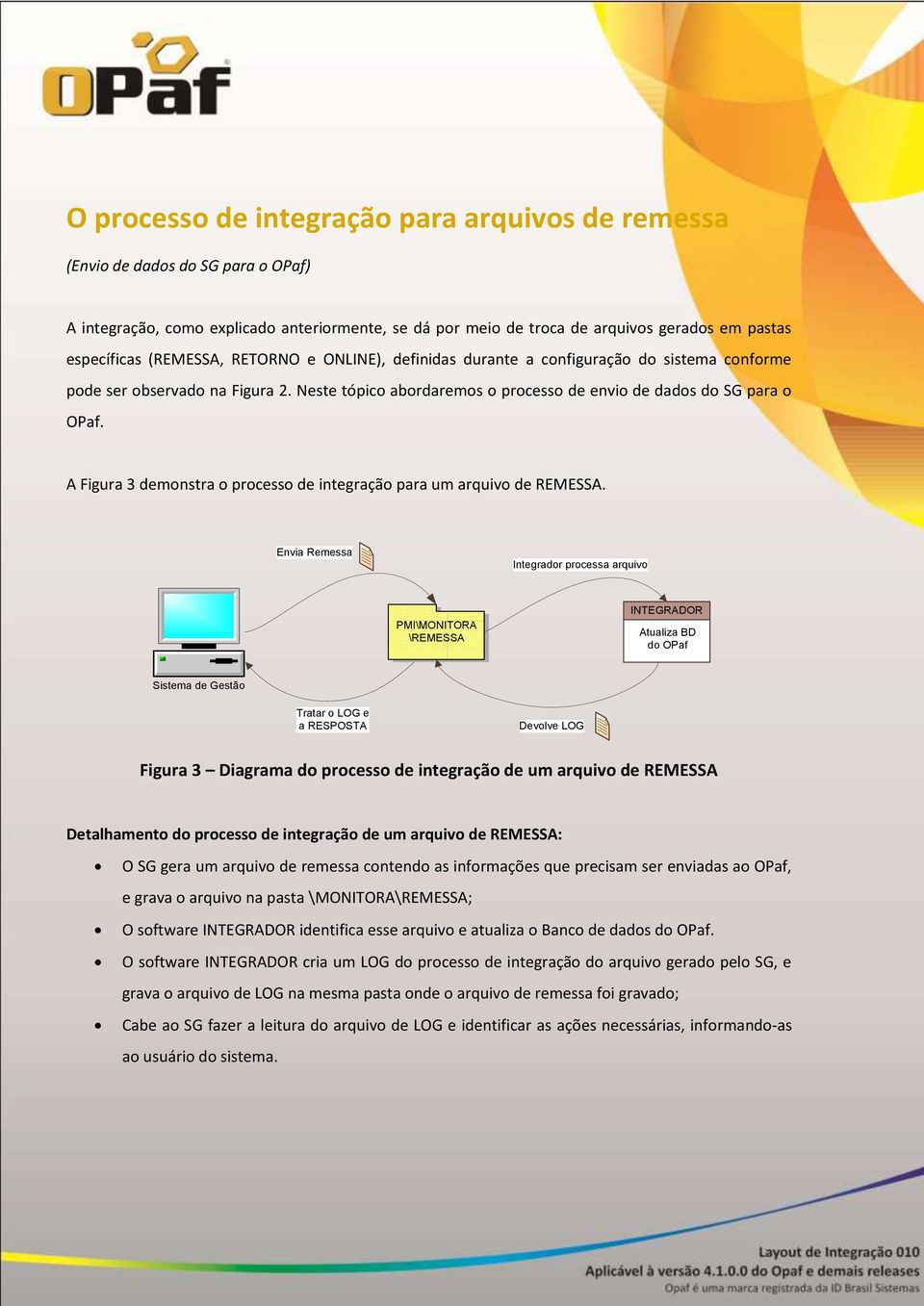 A Figura 3 demonstra o processo de integração para um arquivo de REMESSA.