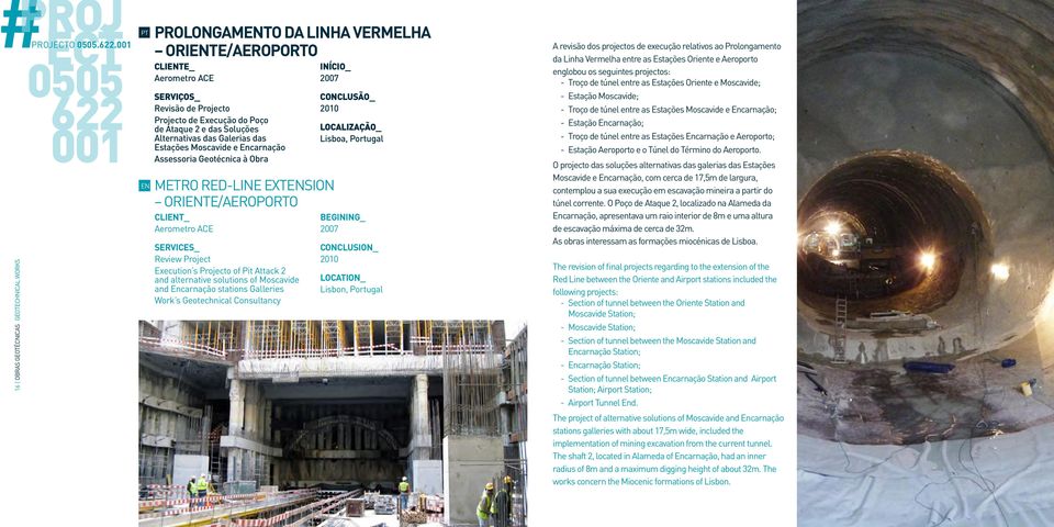 001 PROLONGAMTO DA LINHA VERMELHA ORITE/AEROPORTO CLITE_ Aerometro ACE Revisão de Projecto Projecto de Execução do Poço de Ataque 2 e das Soluções Alternativas das Galerias das Estações Moscavide e