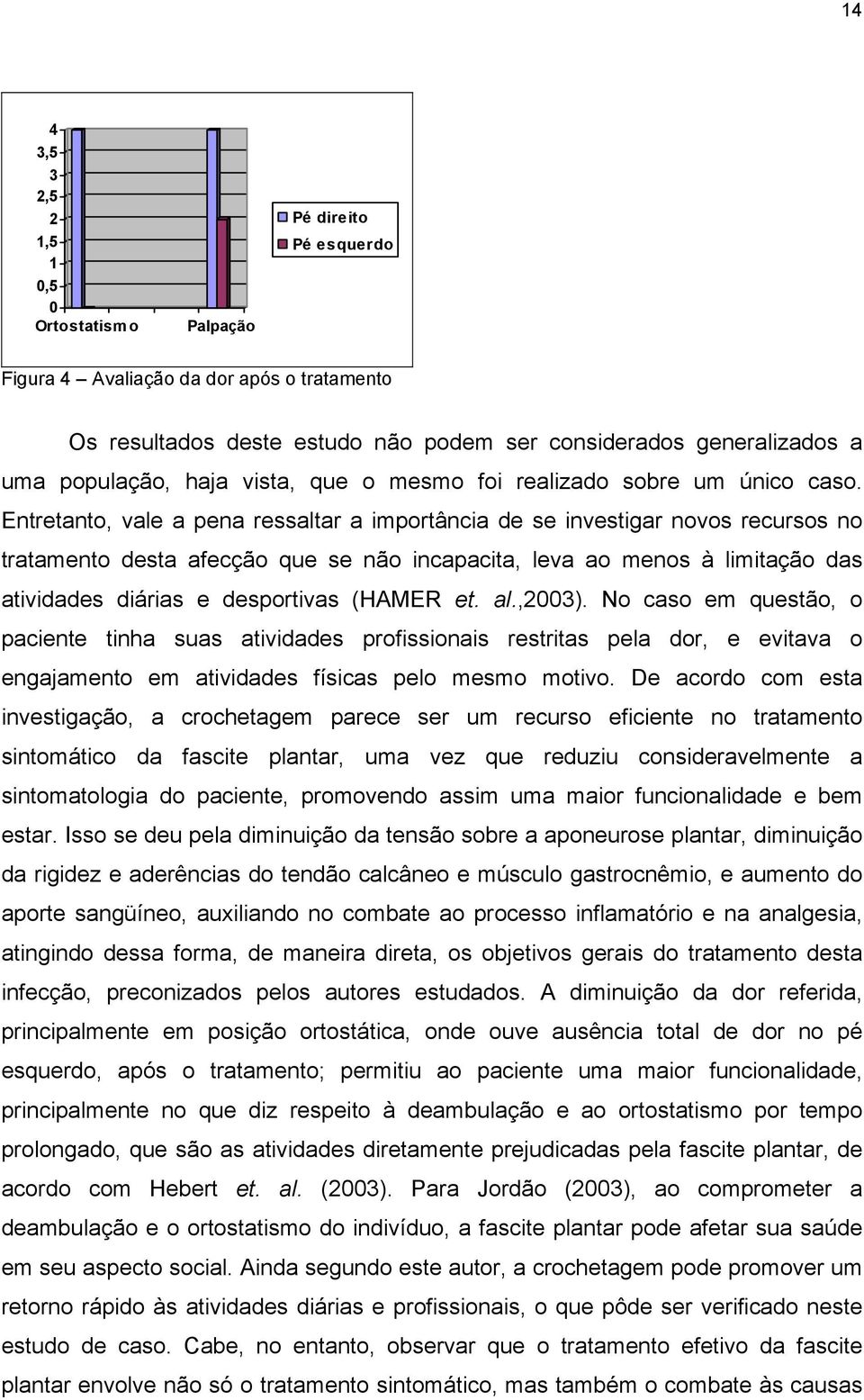 Entretanto, vale a pena ressaltar a importância de se investigar novos recursos no tratamento desta afecção que se não incapacita, leva ao menos à limitação das atividades diárias e desportivas