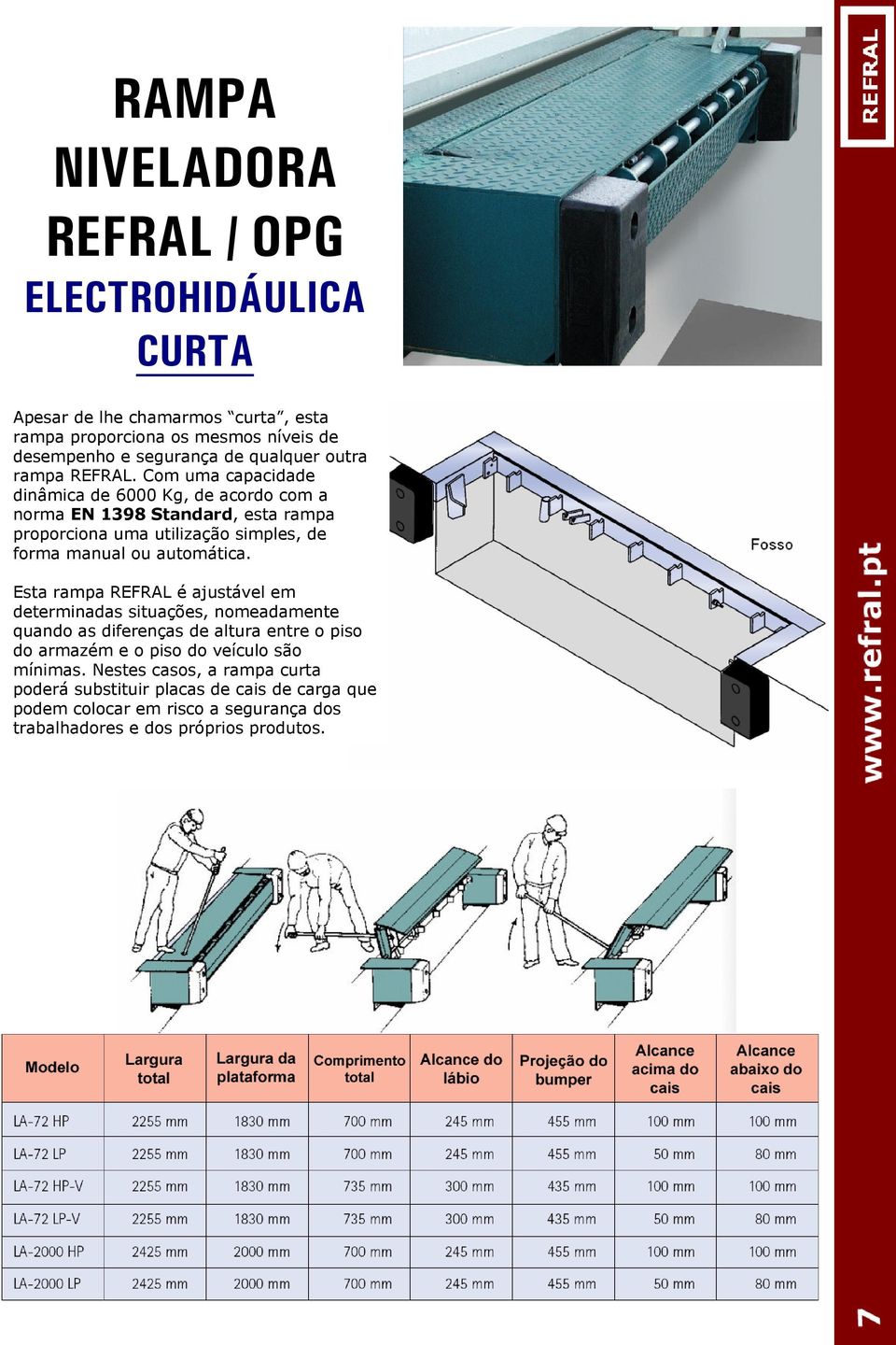 Com uma capacidade dinâmica de 6000 Kg, de acordo com a norma EN 1398 Standard, esta rampa proporciona uma utilização simples, de forma manual ou automática.