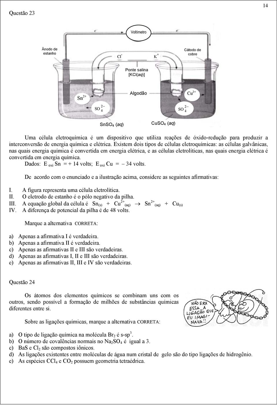 Existem dois tipos de células eletroquímicas: as células galvânicas, nas quais energia química é convertida em energia elétrica, e as células eletrolíticas, nas quais energia elétrica é convertida em