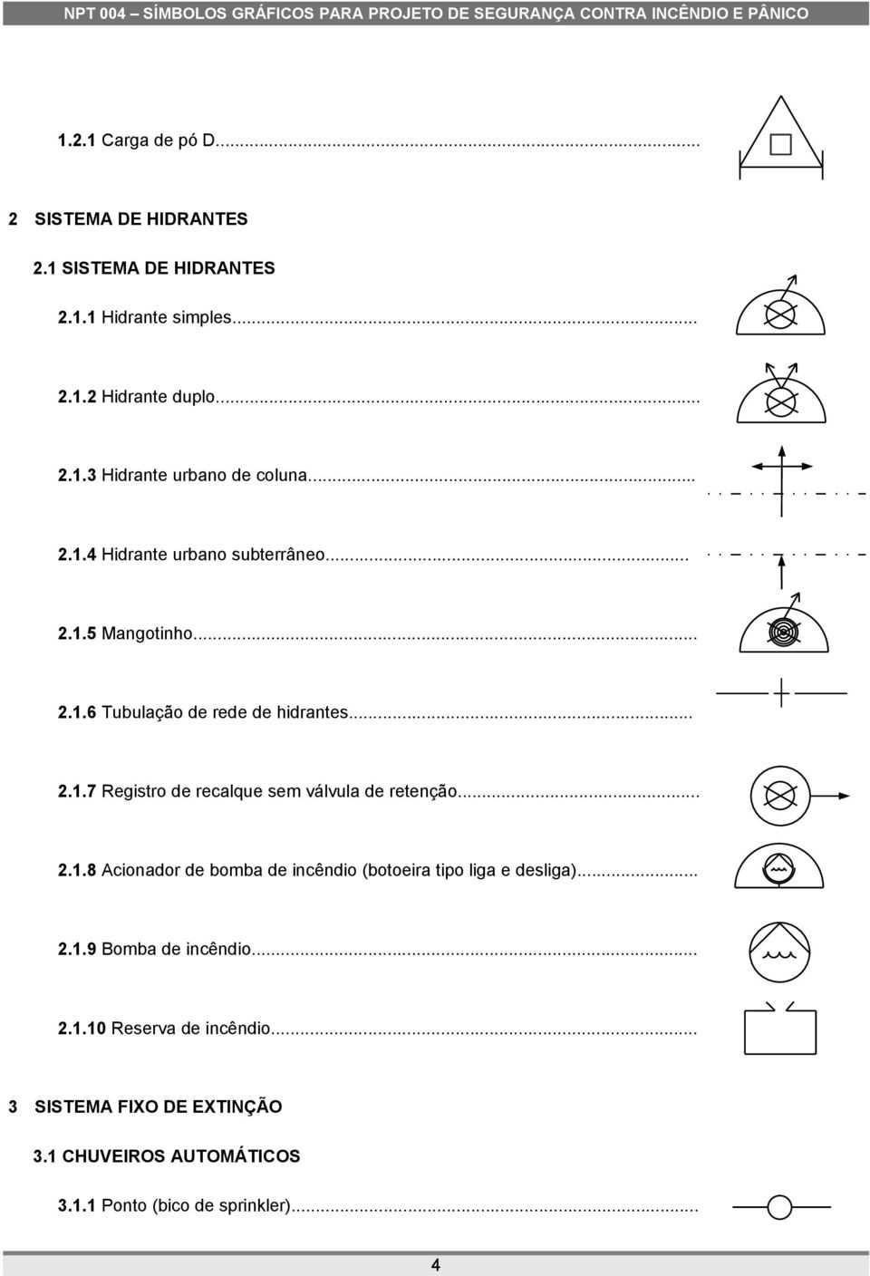 .. 2.1.8 Acionador de bomba de incêndio (botoeira tipo liga e desliga)... 2.1.9 Bomba de incêndio... 2.1.10 Reserva de incêndio.