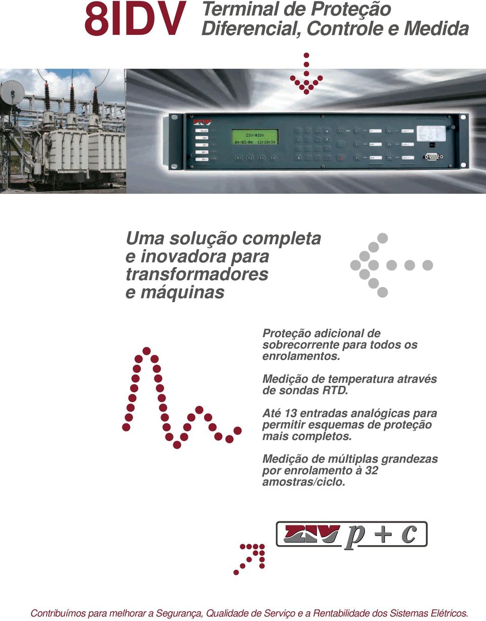 Até 13 entradas analógicas para permitir esquemas de proteção mais completos.