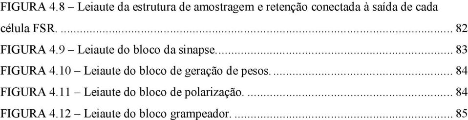 célula FSR.... 82 9 Leiaute do bloco da sinapse.