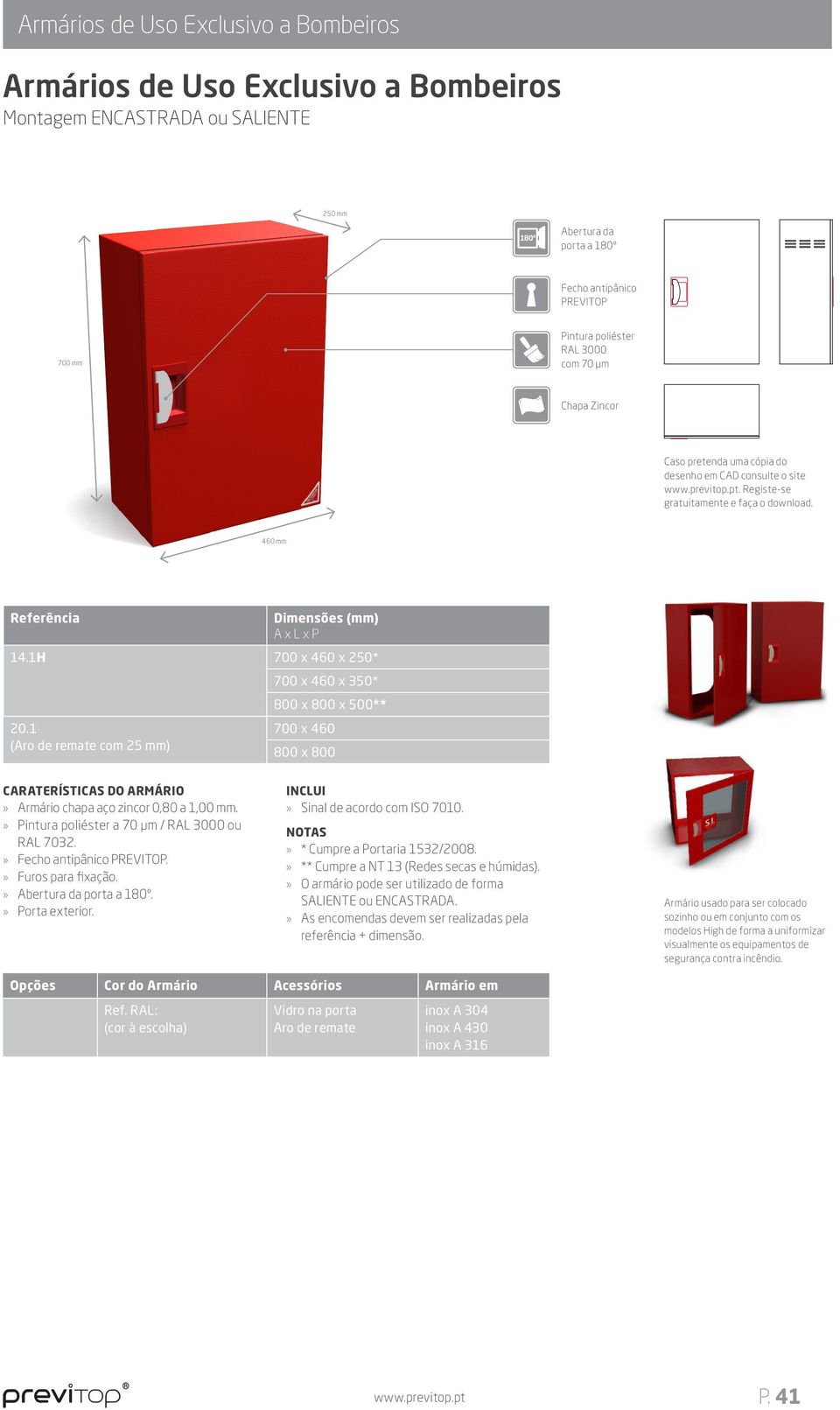 Fecho antipânico PREVITOP. Porta exterior. INCLUI Sinal de acordo com ISO 7010. * Cumpre a Portaria 1532/2008.