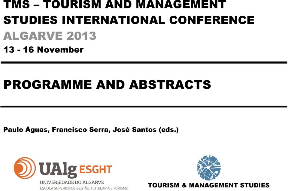 November PROGRAMME AND ABSTRACTS Paulo Águas,