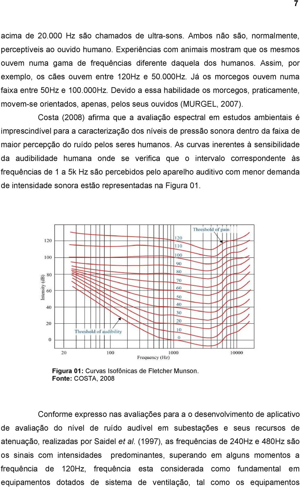 Já os morcegos ouvem numa faixa entre 50Hz e 100.000Hz. Devido a essa habilidade os morcegos, praticamente, movem-se orientados, apenas, pelos seus ouvidos (MURGEL, 2007).