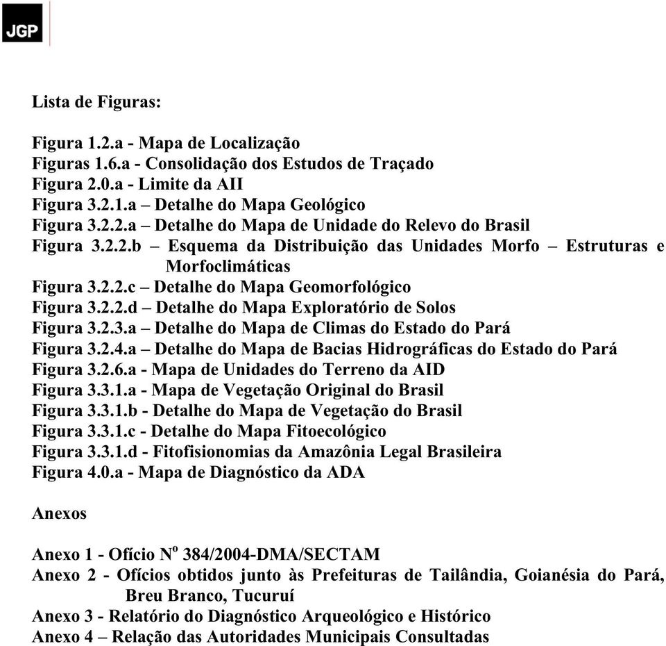 2.4.a Detalhe do Mapa de Bacias Hidrográficas do Estado do Pará Figura 3.2.6.a - Mapa de Unidades do Terreno da AID Figura 3.3.1.a - Mapa de Vegetação Original do Brasil Figura 3.3.1.b - Detalhe do Mapa de Vegetação do Brasil Figura 3.