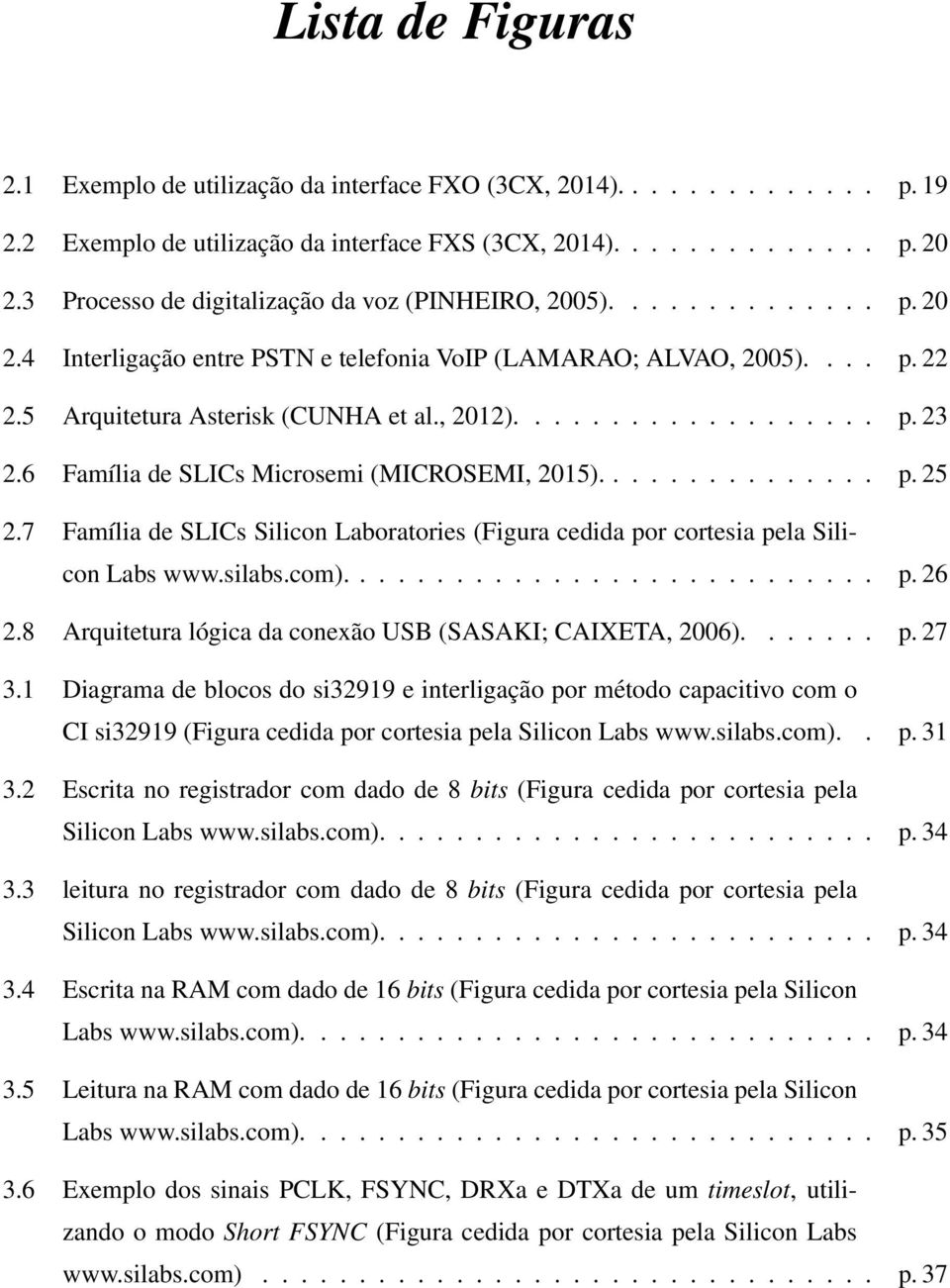 6 Família de SLICs Microsemi (MICROSEMI, 2015)............... p. 25 2.7 Família de SLICs Silicon Laboratories (Figura cedida por cortesia pela Silicon Labs www.silabs.com)............................ p. 26 2.