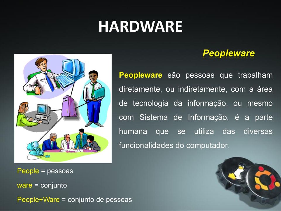 Sistema de Informação, é a parte humana que se utiliza das diversas