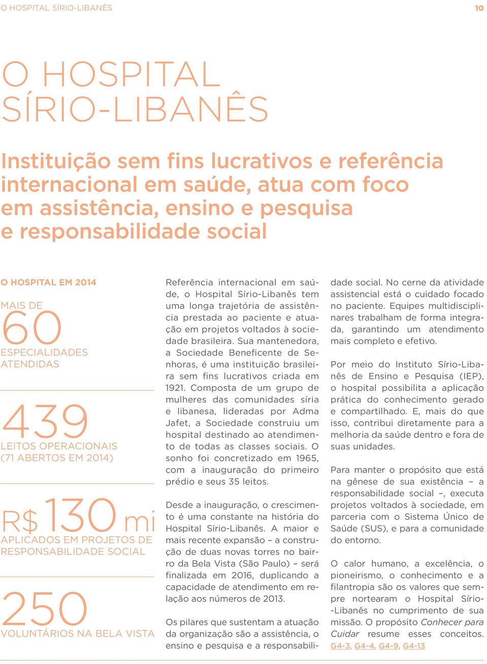 internacional em saúde, o Hospital Sírio-Libanês tem uma longa trajetória de assistência prestada ao paciente e atuação em projetos voltados à sociedade brasileira.