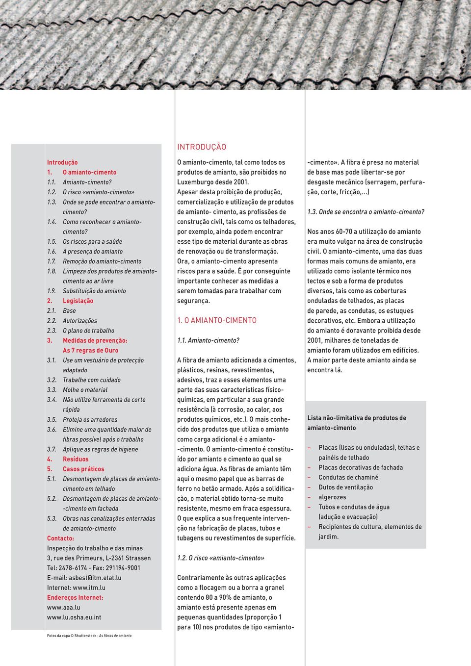 O plano de trabalho 3. Medidas de prevenção: As 7 regras de Ouro 3.1. Use um vestuário de protecção adaptado 3.2. Trabalhe com cuidado 3.3. Molhe o material 3.4.