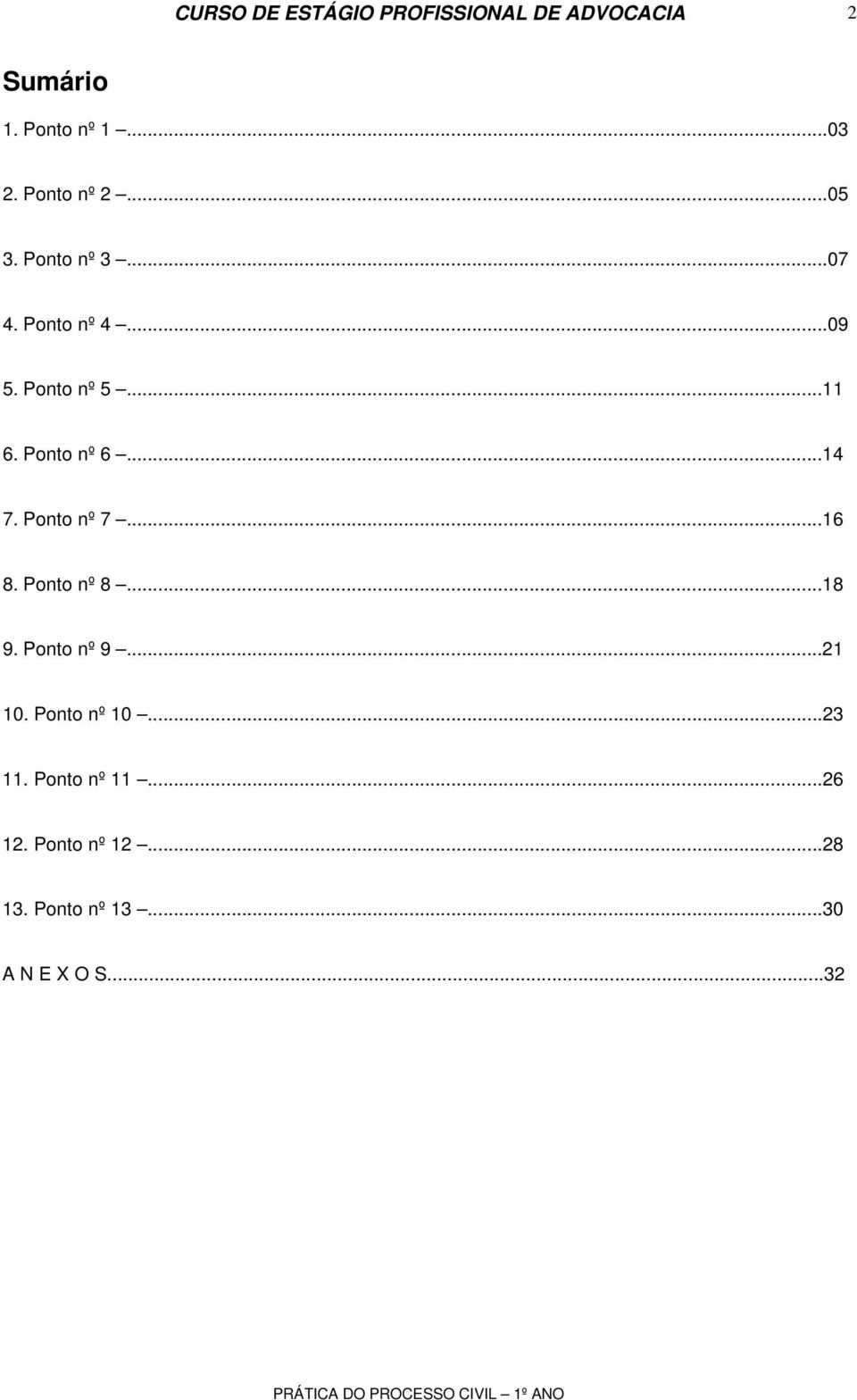 ..16 8. Ponto nº 8...18 9. Ponto nº 9...21 10. Ponto nº 10...23 11.