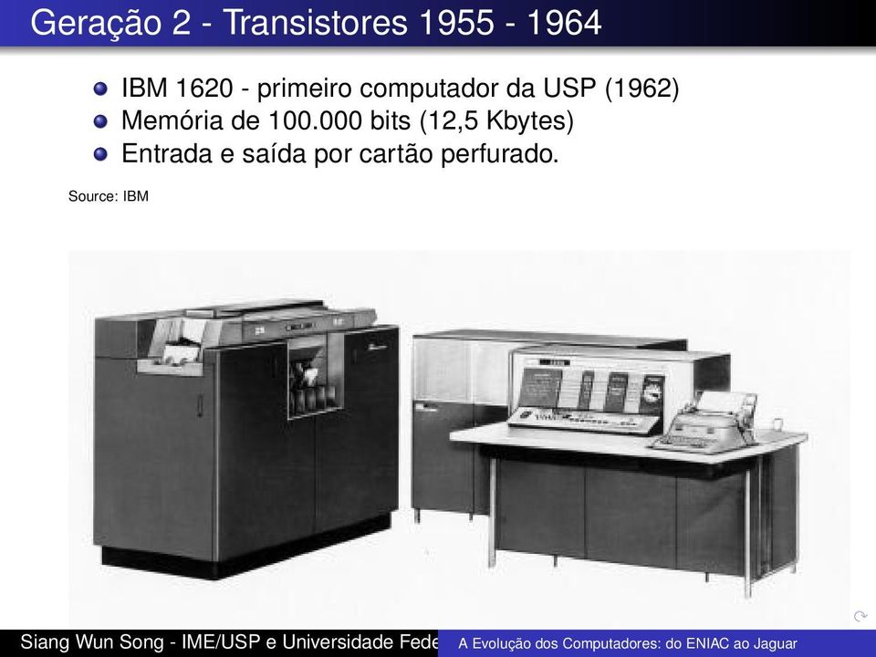 computador da USP (1962) Memória de 100.