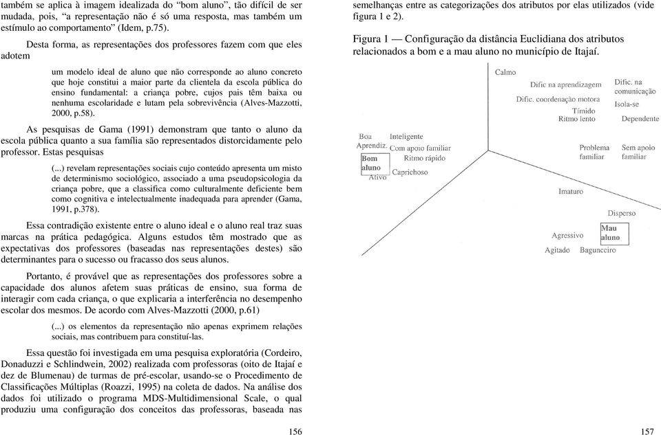 do ensino fundamental: a criança pobre, cujos pais têm baixa ou nenhuma escolaridade e lutam pela sobrevivência (Alves-Mazzotti, 2000, p.58).