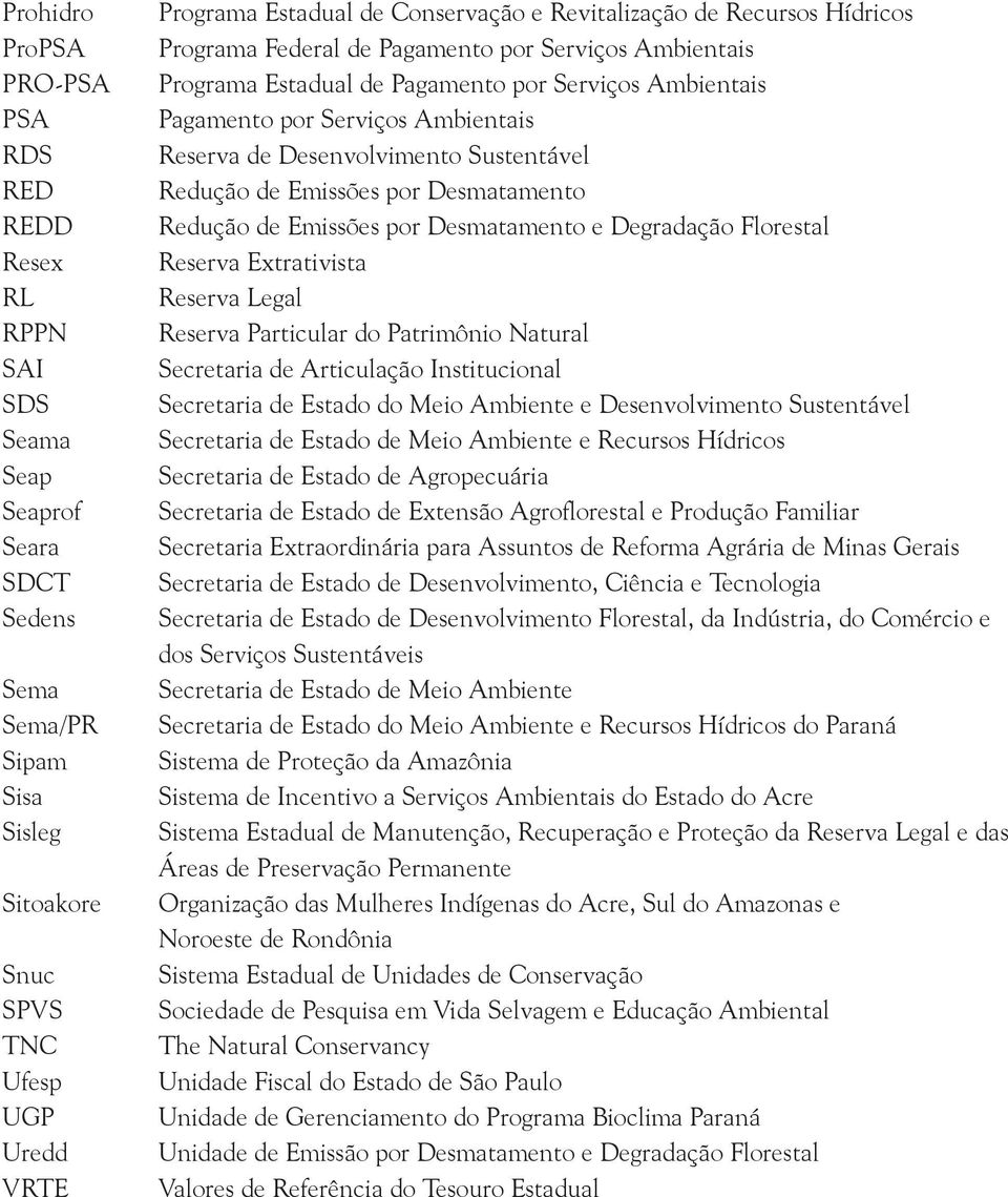 de Desenvolvimento Sustentável Redução de Emissões por Desmatamento Redução de Emissões por Desmatamento e Degradação Florestal Reserva Extrativista Reserva Legal Reserva Particular do Patrimônio