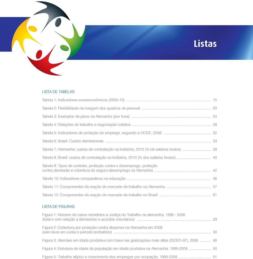.. 33 Tabela 7: Alemanha: custos de contratação na indústria, 2010 (% de salários brutos)... 39 Tabela 8: Brasil: custos de contratação na indústria, 2010 (% dos salários brutos).
