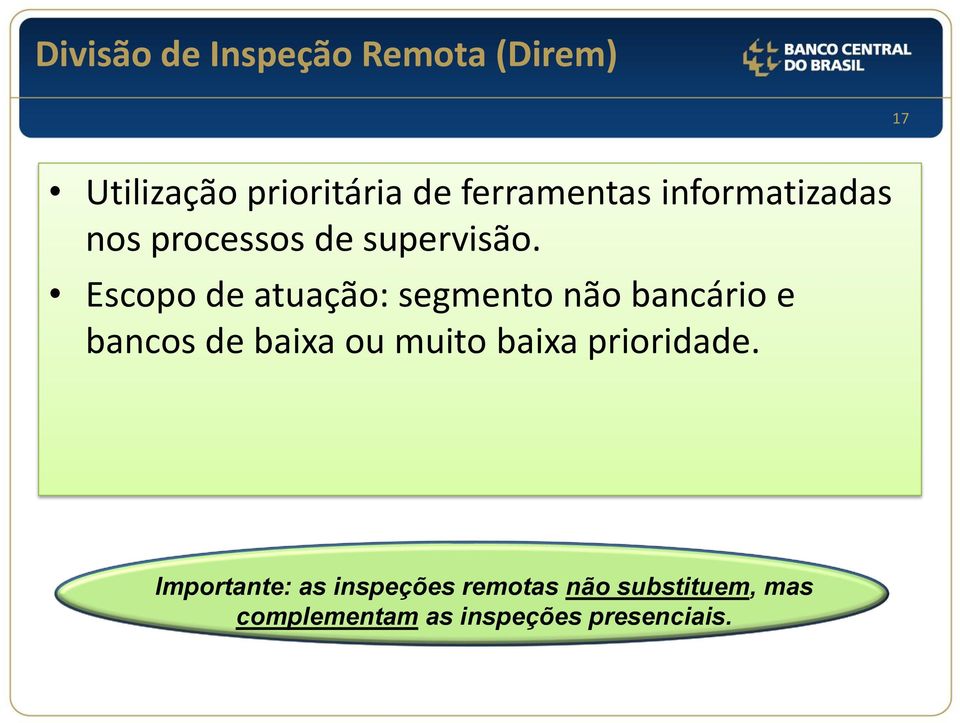 Escopo de atuação: segmento não bancário e bancos de baixa ou muito baixa