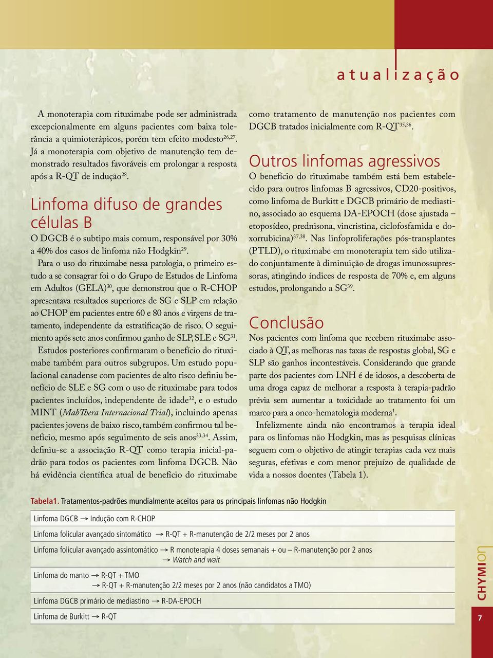 Linfoma difuso de grandes células B O DGCB é o subtipo mais comum, responsável por 30% a 40% dos casos de linfoma não Hodgkin 29.