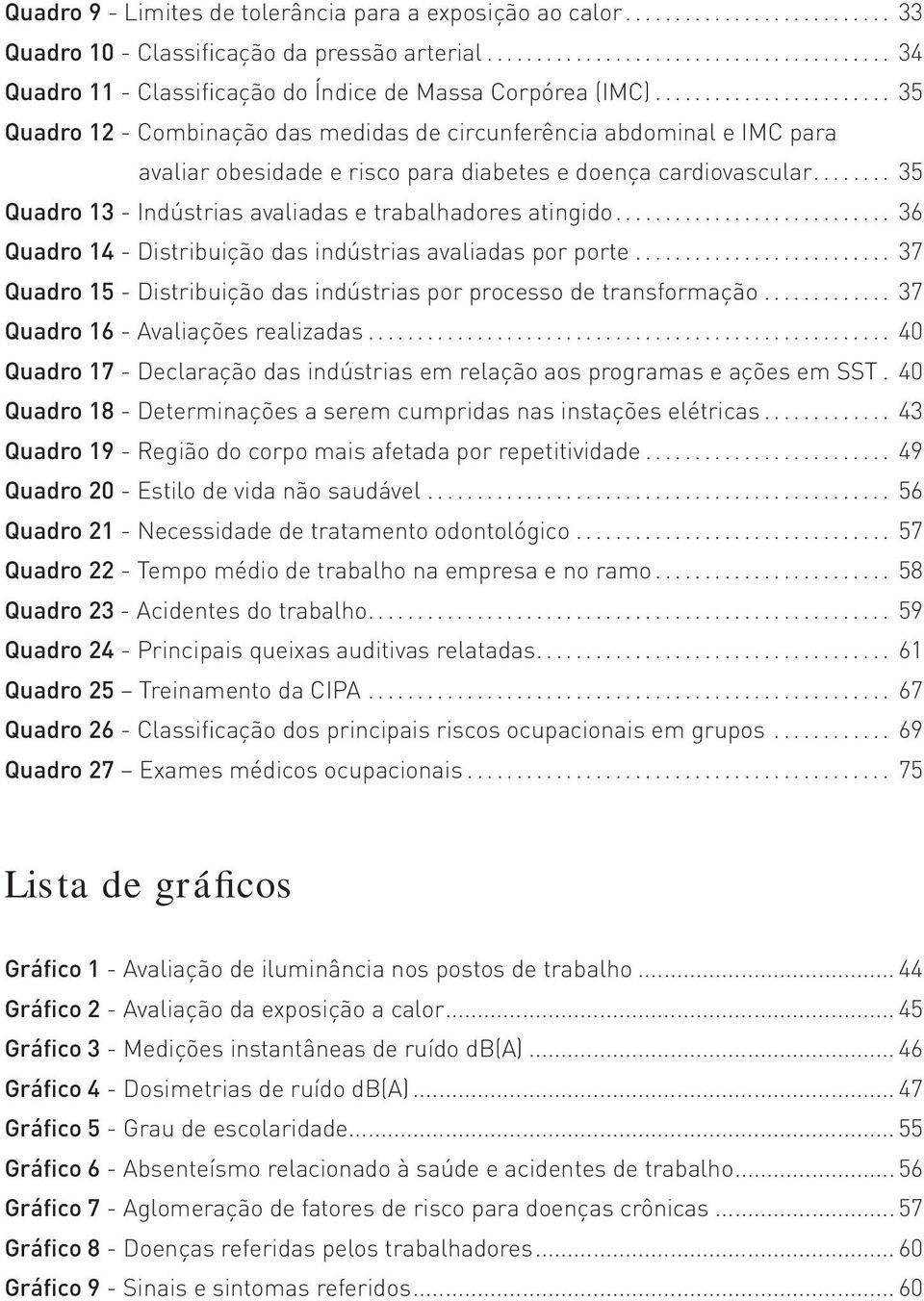 .. 35 Quadro 13 - Indústrias avaliadas e trabalhadores atingido... 36 Quadro 14 - Distribuição das indústrias avaliadas por porte.