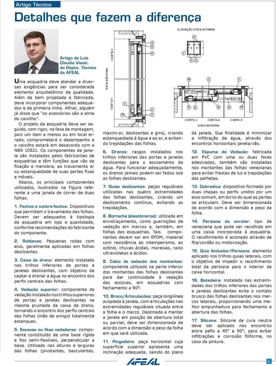 Além de bem projetada e fabricada, deve incorporar componentes adequados e de primeira linha. Afinal, alguém já disse que os acessórios são a alma do caixilho.