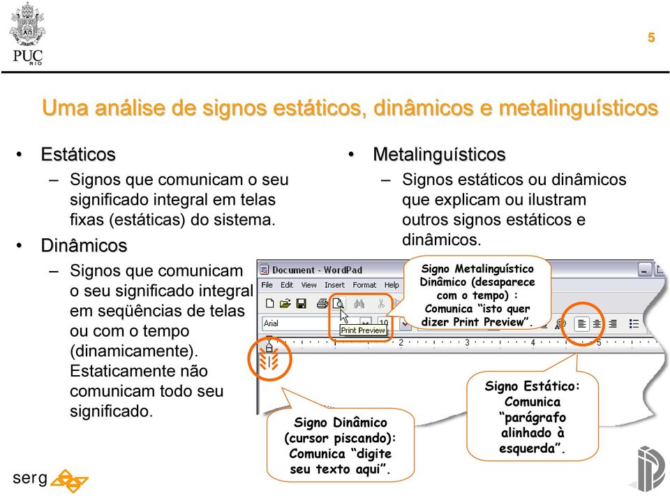 Estaticamente não comunicam todo seu significado. Signo Dinâmico (cursor piscando): Comunica digite seu (c) texto SERG, 2010 aqui.