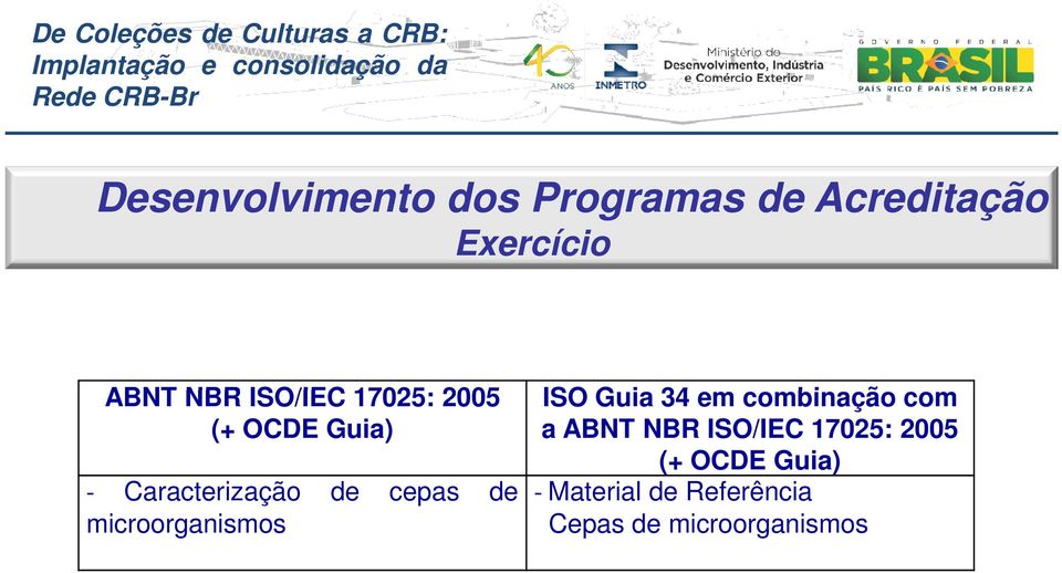 em combinação com a ABNT NBR ISO/IEC 17025: 2005 (+