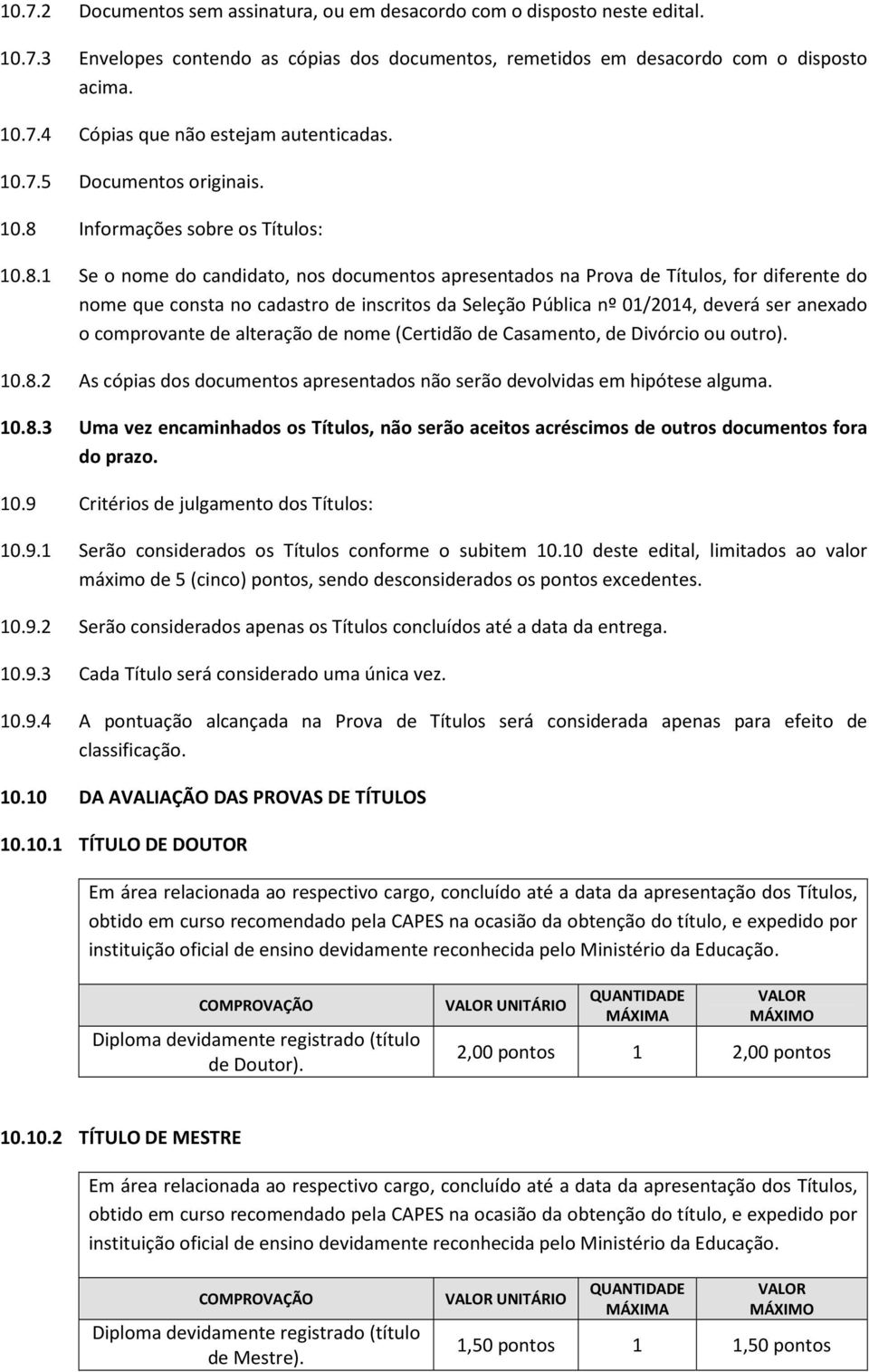 Informações sobre os Títulos: 10.8.