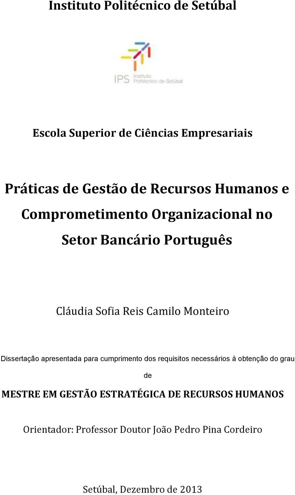 Dissertação apresentada para cumprimento dos requisitos necessários à obtenção do grau MESTRE EM GESTÃO