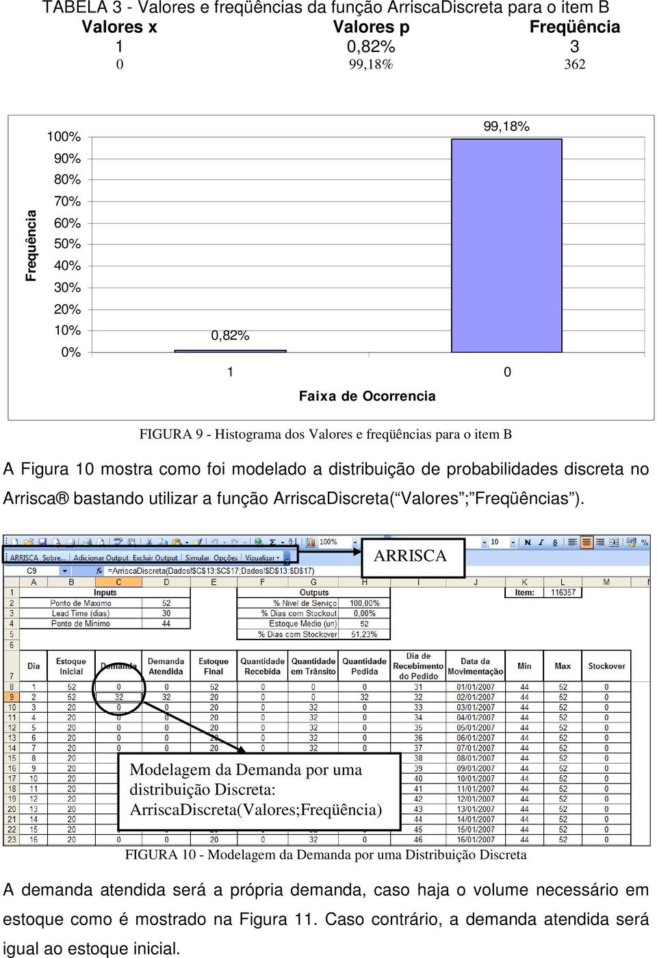 a função ArriscaDiscreta( Valores ; Freqüências ).