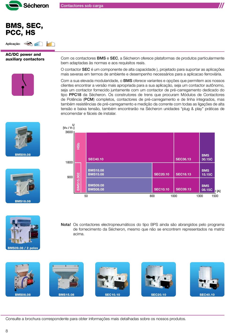 Com a sua elevada modularidade, o BMS oferece variantes e opções que permitem aos nossos clientes encontrar a versão mais apropriada para a sua aplicação, seja um contactor autônomo, seja um