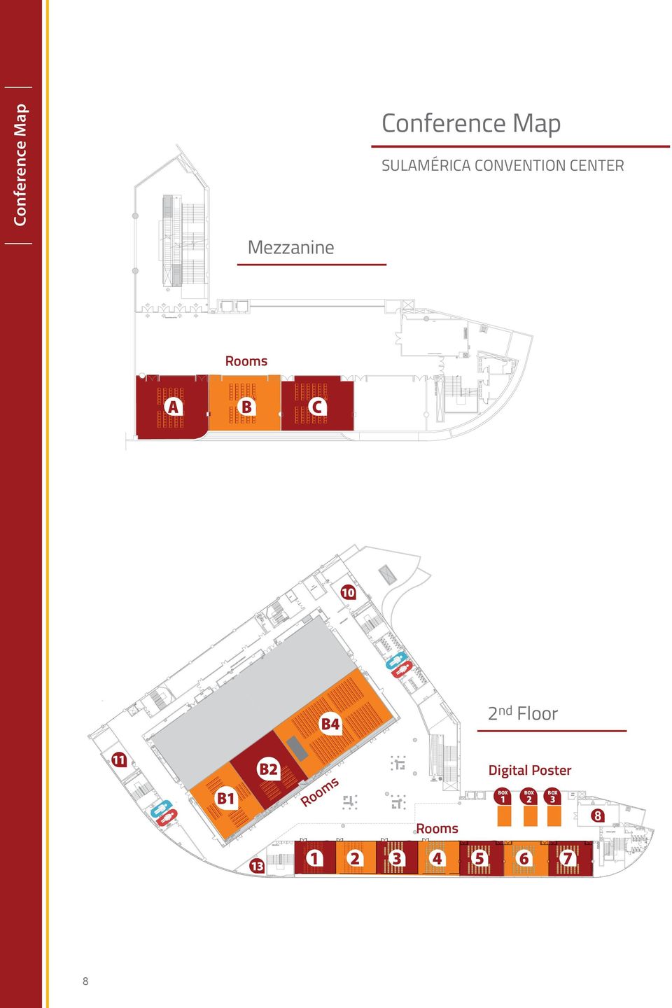 SERVIÇO QTL QTF 8 PRESENTATION CENTER CIRCULAÇÃO 10 VIP ROOM 11 13 PRESS ROOM CONGRESS SECRETARRIAT elev 2 QTF B4 2 nd Floor 11 B1 Bebedouro projeção rebaixo de gesso Lixeira