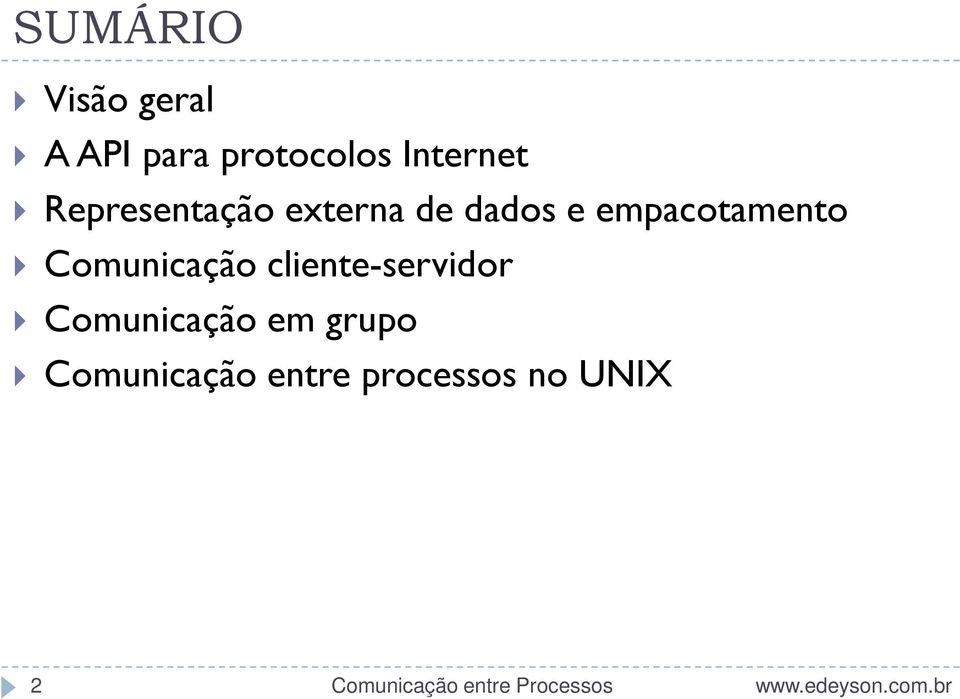 empacotamento Comunicação cliente-servidor