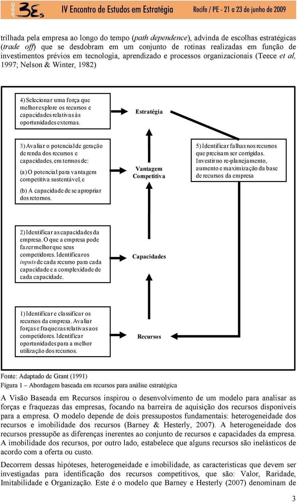 Estratégia 3) Avaliar o potencial de geração de renda dos recursos e capacidades, em termos de: (a) O potencial para vantagem competitiva sustentável, e (b) A capacidade de se apropriar dos retornos.