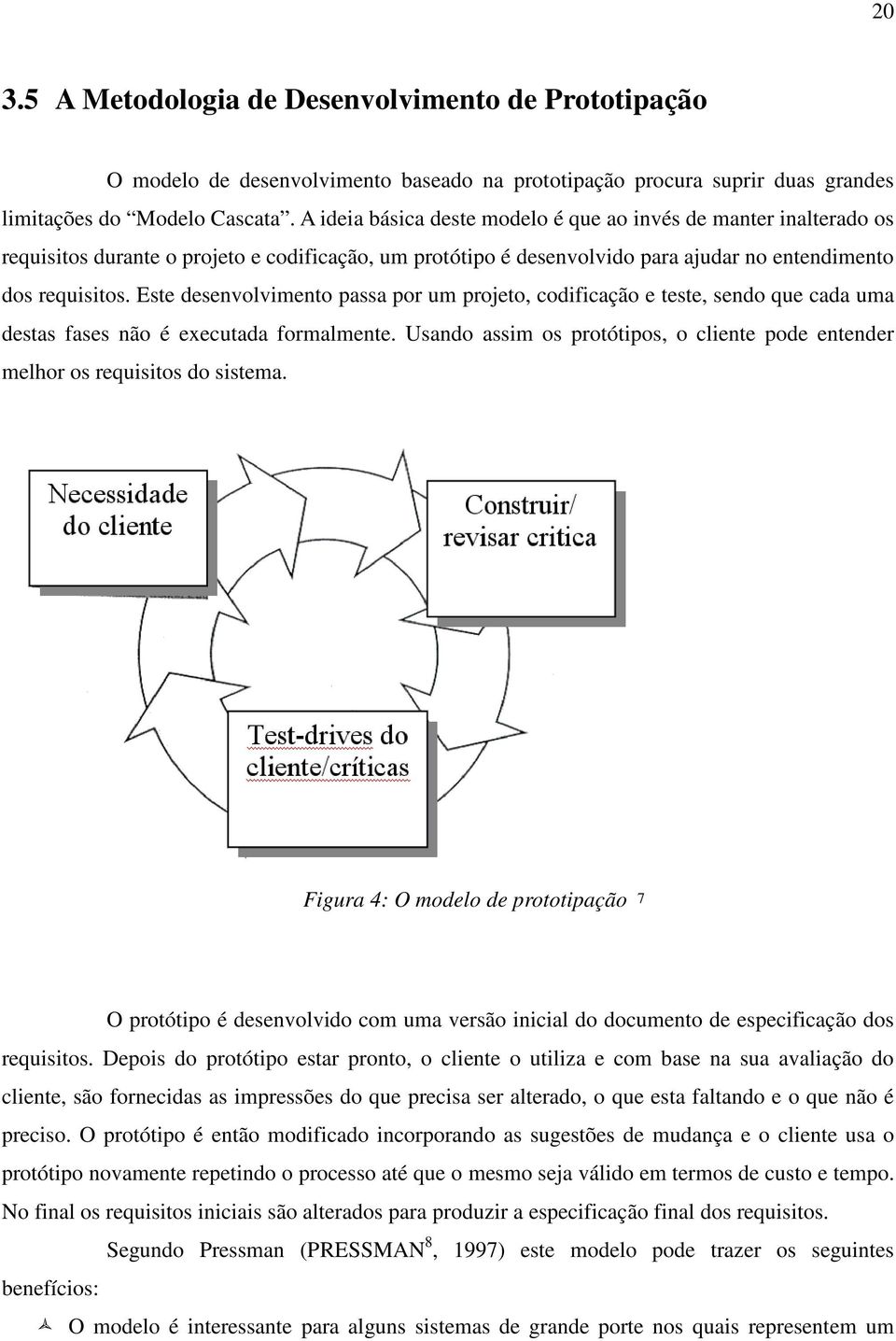 Este desenvolvimento passa por um projeto, codificação e teste, sendo que cada uma destas fases não é executada formalmente.