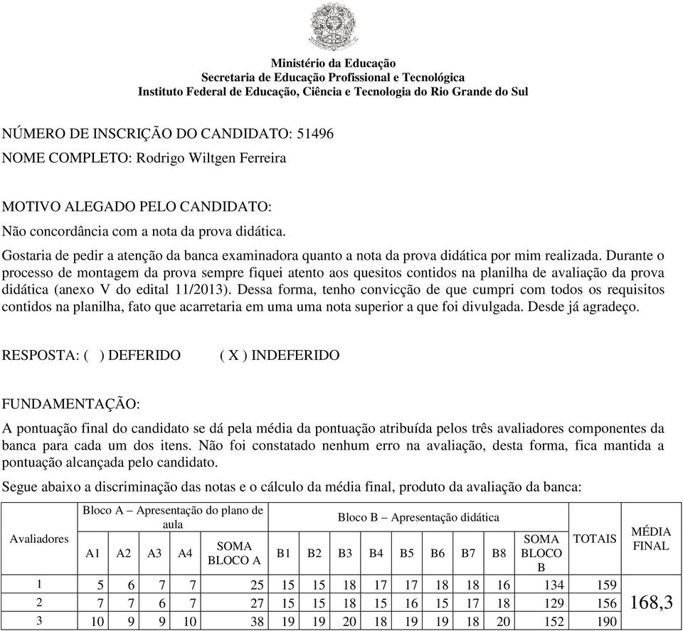 Durante o processo de montagem da prova sempre fiquei atento aos quesitos contidos na planilha de avaliação da prova didática (anexo V do edital 11/2013).