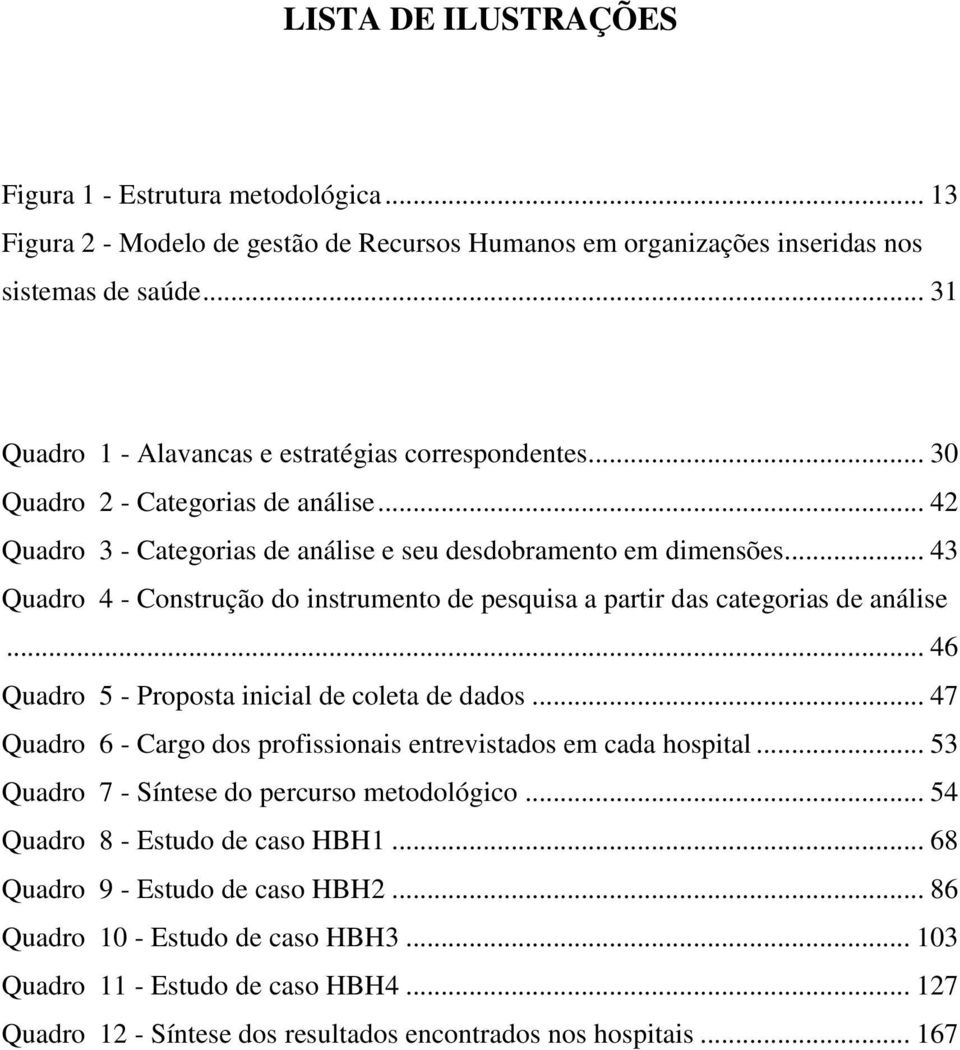 .. 43 Quadro 4 - Construção do instrumento de pesquisa a partir das categorias de análise... 46 Quadro 5 - Proposta inicial de coleta de dados.