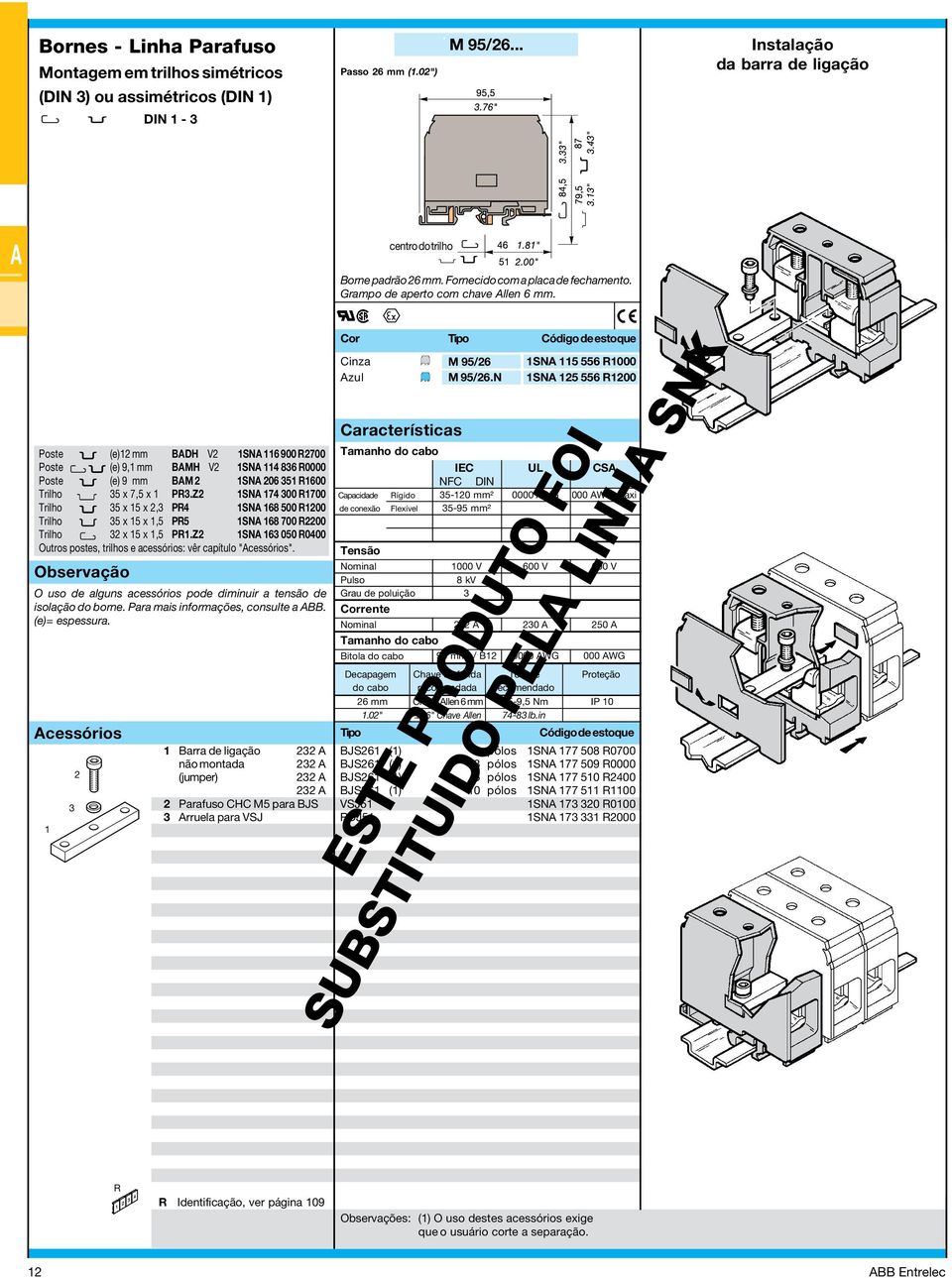 Z SN 7 00 700 Trilho 5 x 5 x, P SN 68 500 00 Trilho 5 x 5 x,5 P5 SN 68 700 00 Trilho x 5 x,5 P.Z SN 6 050 000 Outros postes, trilhos e acessórios: vêr capítulo "".