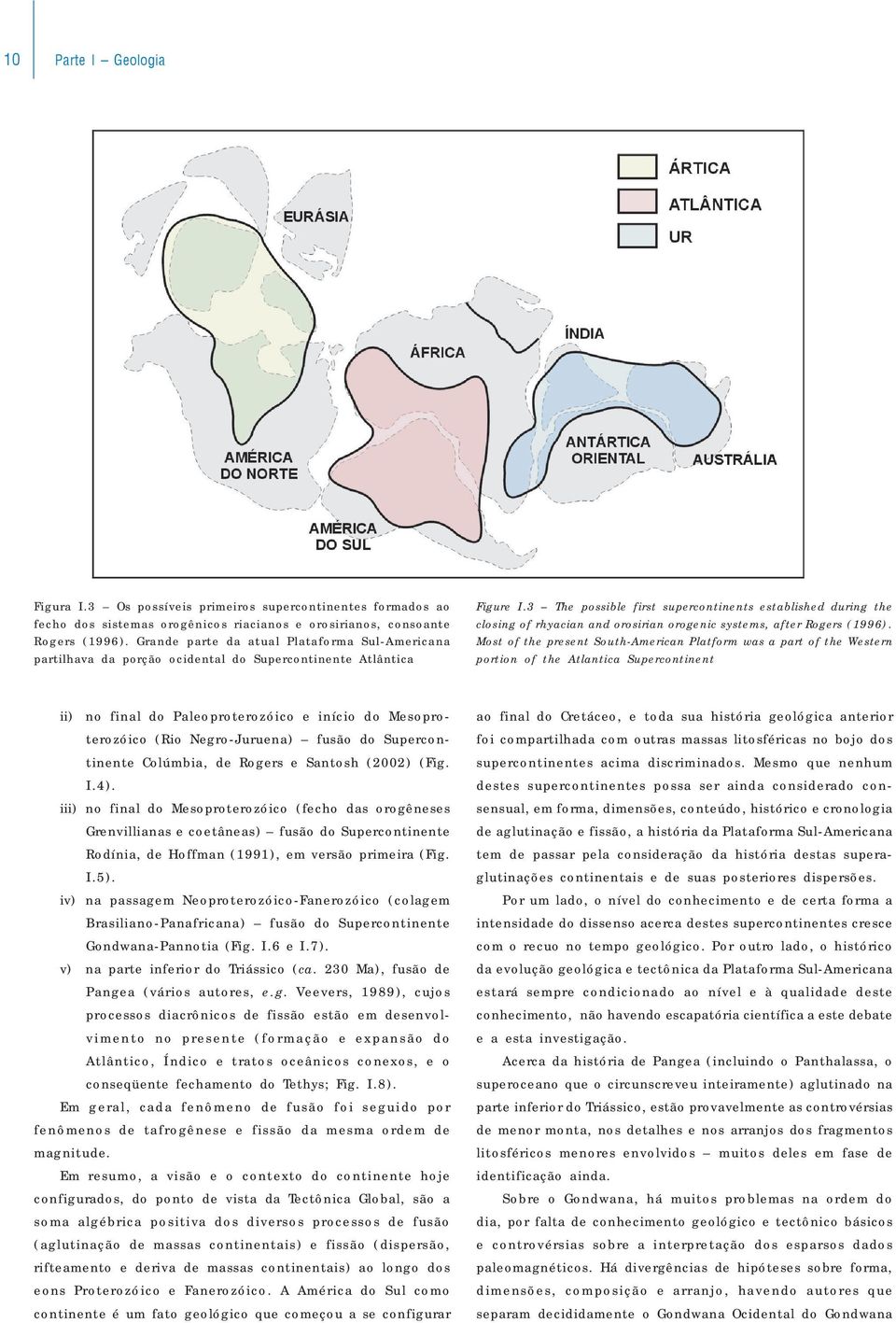 3 The possible first supercontinents established during the closing of rhyacian and orosirian orogenic systems, after Rogers (1996).