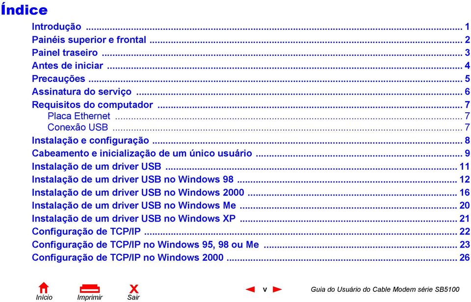 .. 11 Instalação de um driver USB no Windows 98... 12 Instalação de um driver USB no Windows 2000... 16 Instalação de um driver USB no Windows Me.