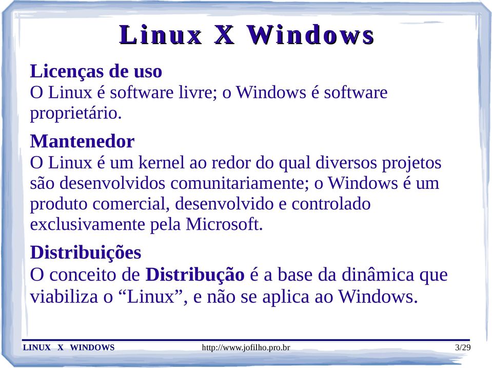 o Windows é um produto comercial, desenvolvido e controlado exclusivamente pela Microsoft.