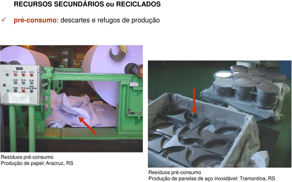 pré-consumo Produção de papel: Aracruz, RS Resíduos