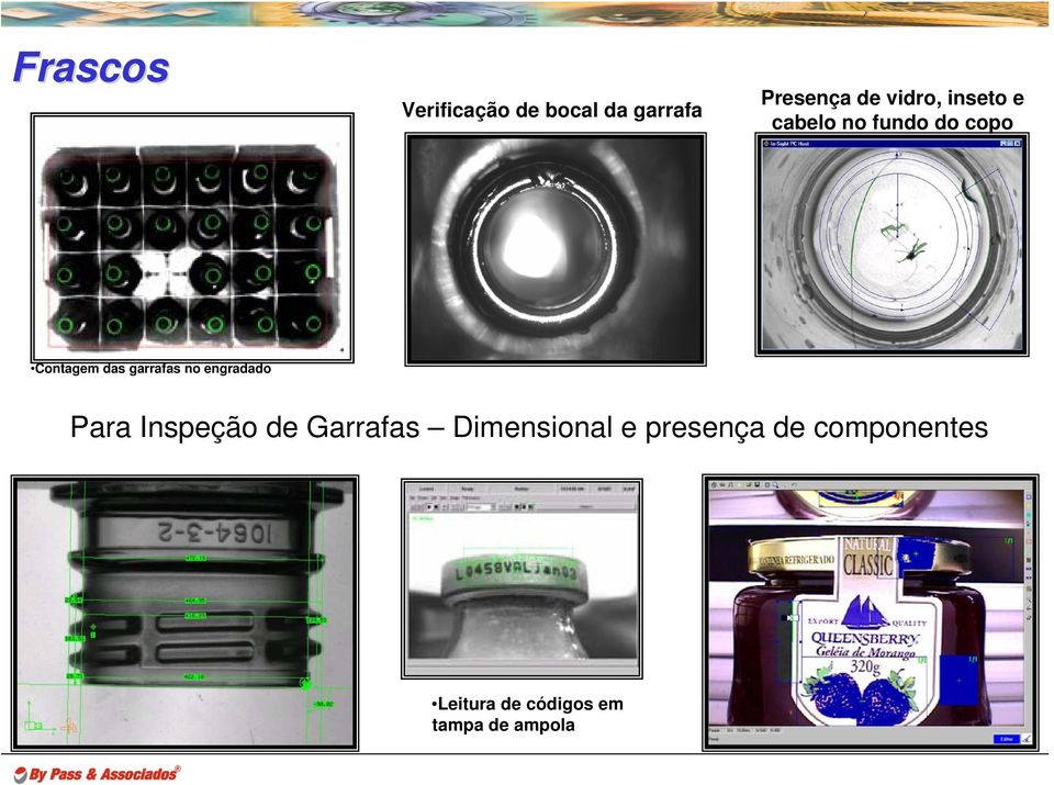 garrafas no engradado Para Inspeção de Garrafas