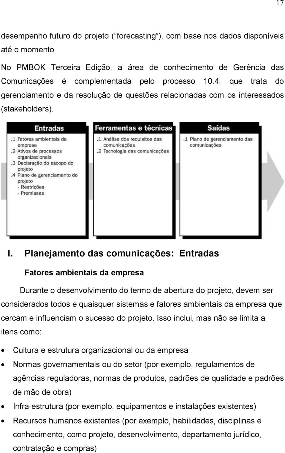 4, que trata do gerenciamento e da resolução de questões relacionadas com os interessados (stakeholders). I.