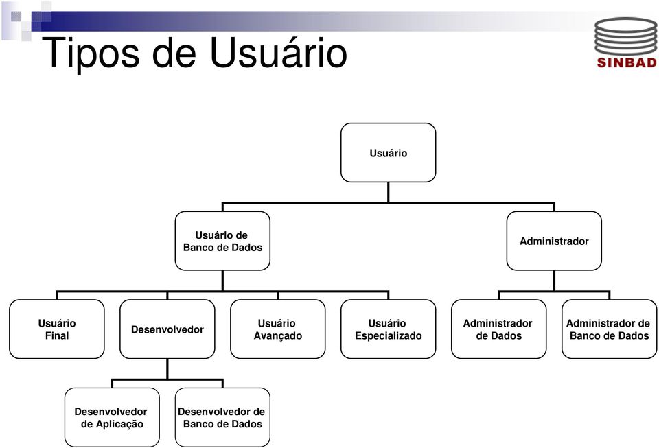 Usuário Especializado Administrador de Dados Administrador de