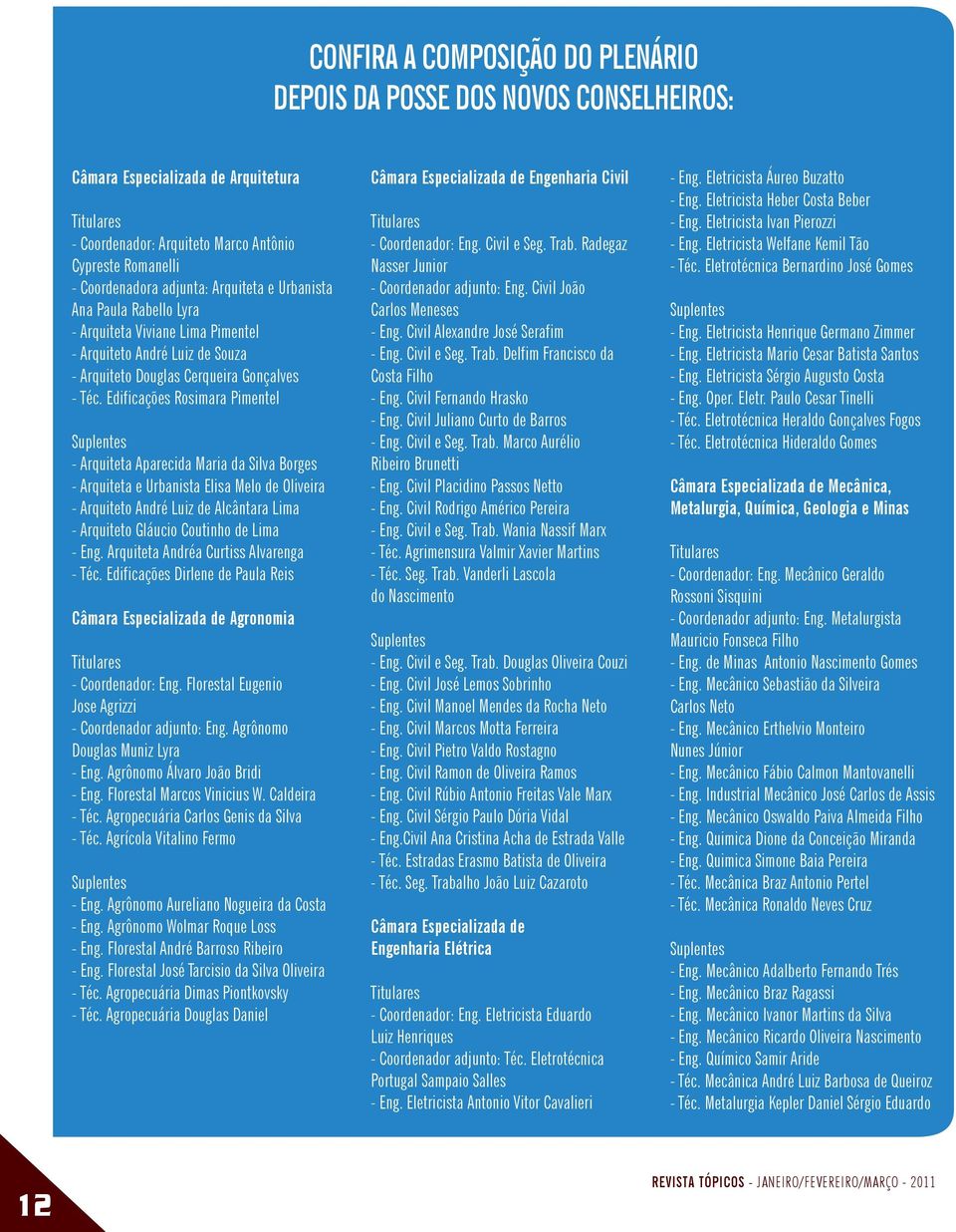 Edificações Rosimara Pimentel Suplentes - Arquiteta Aparecida Maria da Silva Borges - Arquiteta e Urbanista Elisa Melo de Oliveira - Arquiteto André Luiz de Alcântara Lima - Arquiteto Gláucio